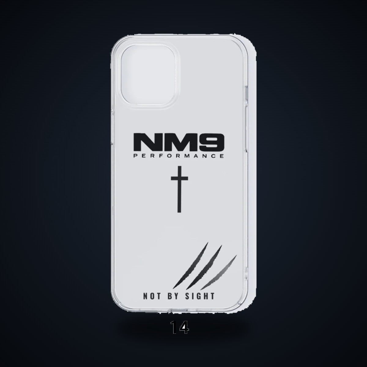NM9 Phone Case | White/Black | iPhone 14/15 Series on black