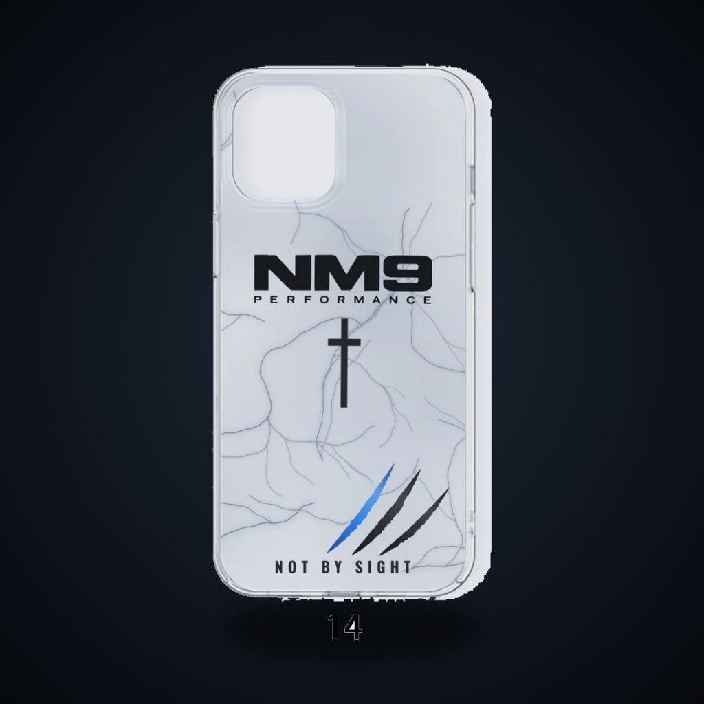 NM9 Phone Case | White Storm | iPhone 14/15 Series on black