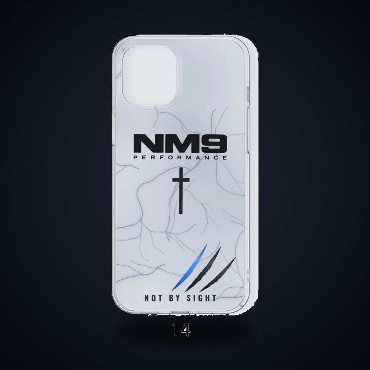 NM9 Phone Case | White Storm | iPhone 14/15 Series on black