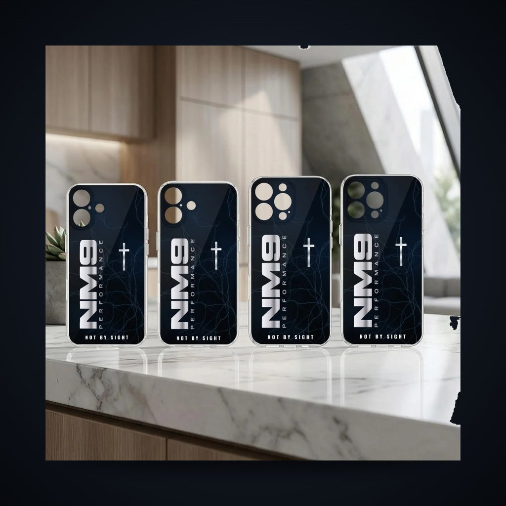 NM9 Phone Case | Black Texture | iPhone 16 Series on black