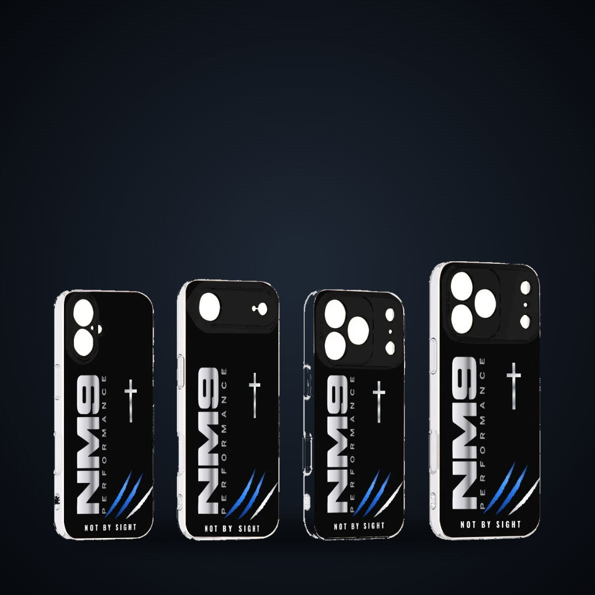 NM9 Phone Case | Black/Blue | iPhone 17 Series on black