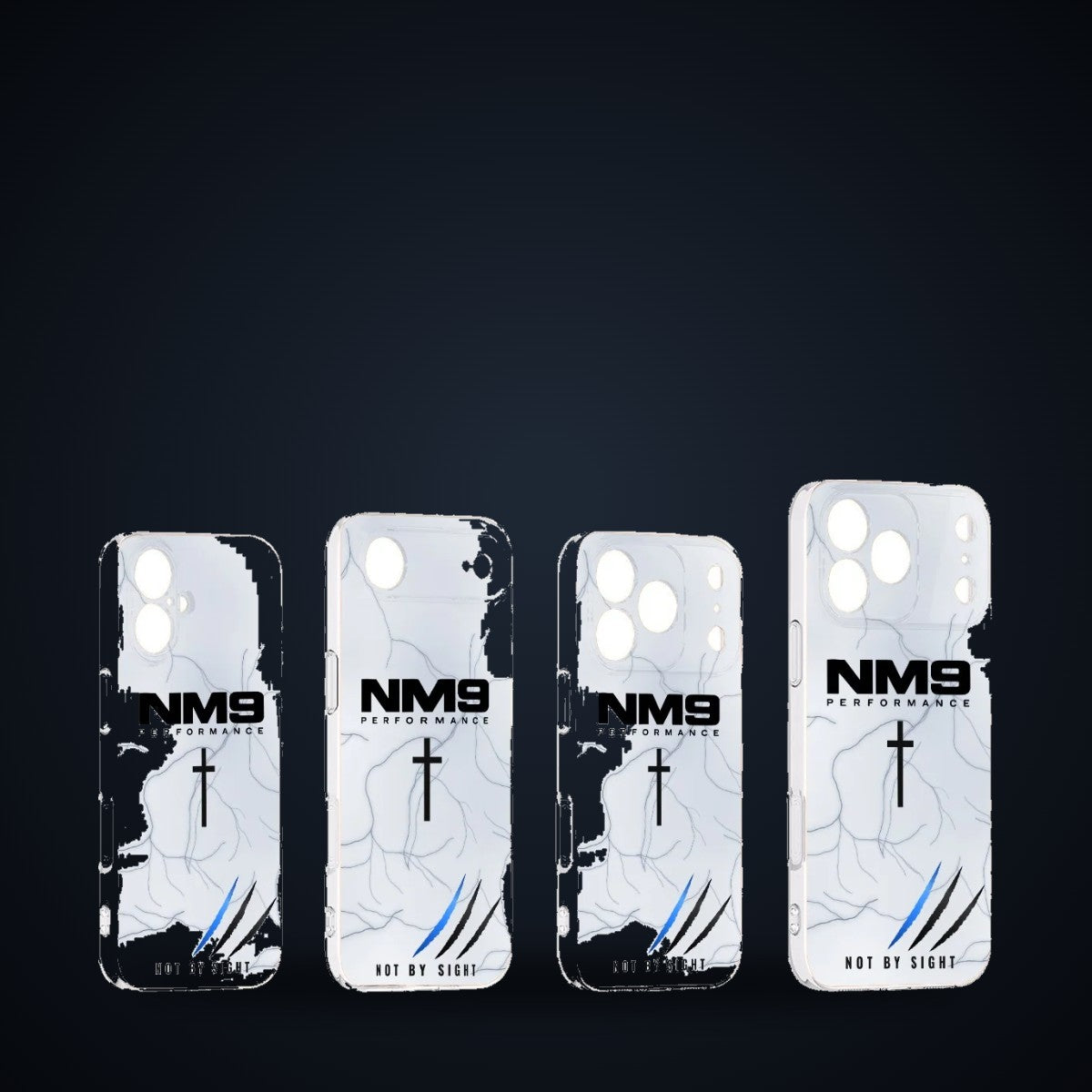 NM9 Phone Case | White Storm | iPhone 17 Series on black