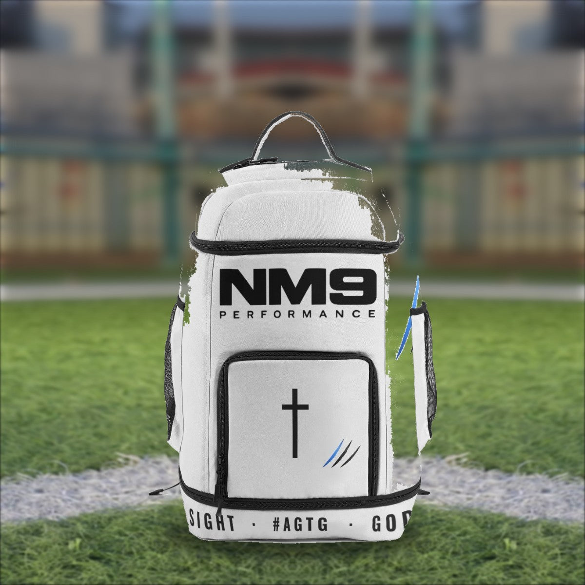 NM9 Athletic Backpack | White on the field