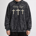 Not By Sight Crewneck | Script + 3 Crosses | Black
